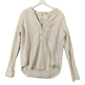 Gramicci Hemp Organic Cotton‎ Striped Button Top Sustainable Lagenlook Womens L